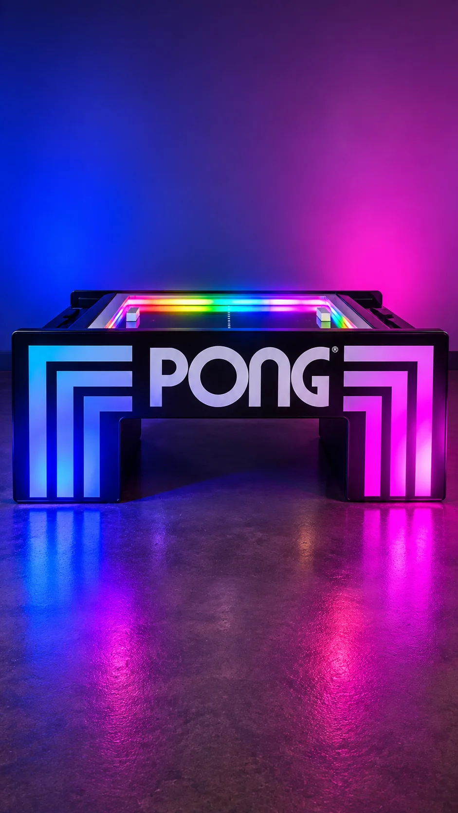 Table de jeu Atari Pong vue complète